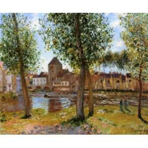 Oil Painting Poplars a Moret sur Loing, an August Afternoon Alfred S 