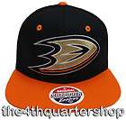 Anaheim Mighty Ducks Retro Logo Zephyr Snapback Cap Hat Black Orange