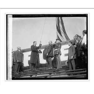  Historic Print (L) Wilbur, flag raising opening game 