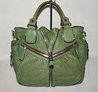 LOCKHEART CARINA ZIP IT TOTE BUBBLY LEATHER ~RARE GREEN $595 ORIG 