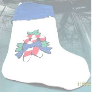   Custom Embroidered Blue & White Christmas Stocking