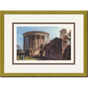   Framed/Matted Print 17x23, Temple of Vesta at Tivoli