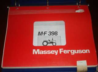 MASSEY FERGUSON PARTS MANUAL MF 398 TRACTOR  