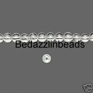 100 Natural 4mm Round Icy Quartz Crystal Gemstone Beads  