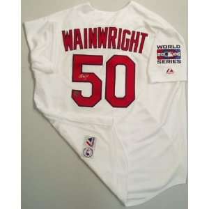  Adam Wainwright Autographed Jersey   White Majeic w/WS 