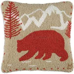Bear Designer Hooked Pillow 