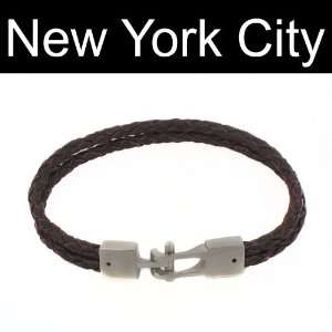  Brown Multi Wrap Leather Bracelet Wristband Cuff Stainless 