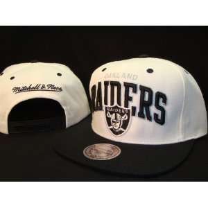  Oakland Raiders White Mitchell & Ness Adjustable Snap Back 