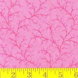  54 Wide Slinky Glitter Crepe Vines Hot Pink Fabric By 