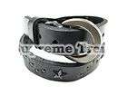 Fashion Men Metal Studs Wrap Leather Bracelet black  