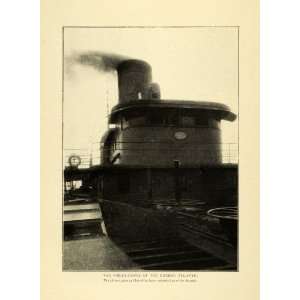  1909 Print Atlantic Dredge Wheel House Steamer Ship 