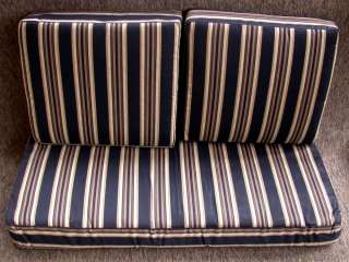 Outdoor Patio Deep Seat Cushion Set ~ Melinda Midnight Str 20.5 x 46.5 