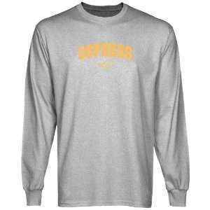  Minnesota Golden Gophers Ash Logo Arch Long Sleeve T shirt 