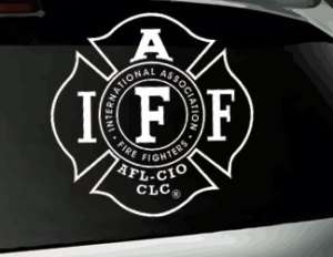 IAFF Fire Fighter Vinyl Window Decal/Bumper Sticker 8  