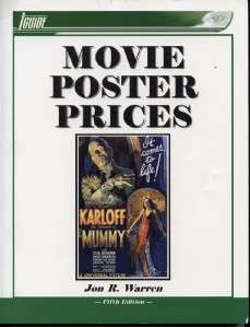 B005 Movie Poster Prices, book Jon R Warren 5th Edition  