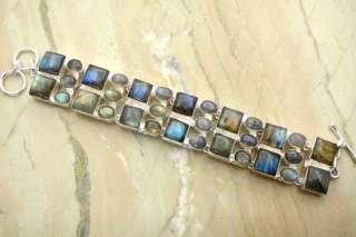 INCREDIBLE LABRADORITE & .925 STERLING SILVER bracelet  