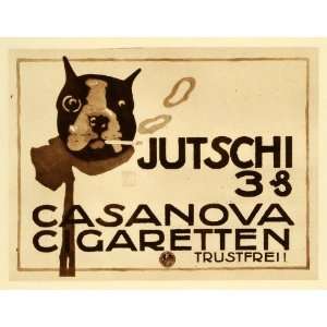   Boston Terrier Smoking Ad   Original Photogravure