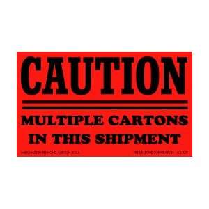 Caution Multiple Cartons Labels, 3 X 4, scl 529, 500 Per 