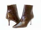 Anne Klein Carmi Womens Ankle Boots Reptile Print Brown 9.5