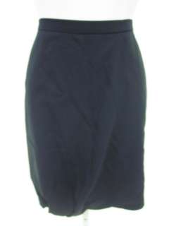 MAX MARA Navy Pleated Bottom Knee Length Skirt Sz M  