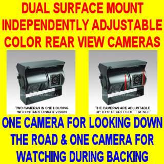   VIEW BACKUP CAMERA COLOR CCD NIGHT VISION DOUBLE TWO TWIN SAFETY BLACK
