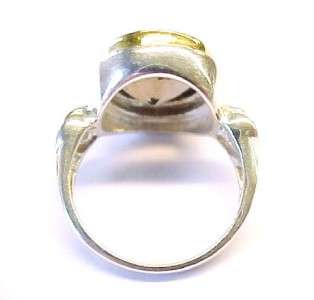   Solitaire / GP / Sterling Silver Fashion Ring ~ INDIA; Size 7  