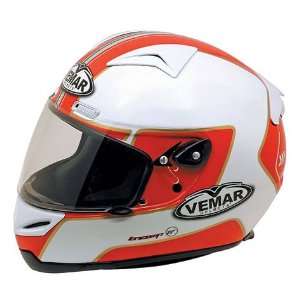 Vemar Eclipse Motorcycle Helmet   Metha White/Red  Sports 