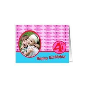  Happy Birthday 4th with butterflies Photo Card Card Toys 