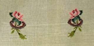 VINTAGE PRE WORKED NEEDLEPOINT CHAIR COVER CANVAS TAPESTRIES (#0058 
