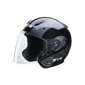  Z1R Ace Starbrite Open Face Helmet X Small  Black 