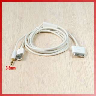  Car AUX Audio Lineout USB Cable Charger For Apple iPod iPhone 3GS 4G