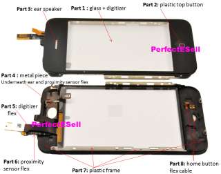 IPHONE 3G SCREEN GLASS PRE INSTALLED REPLACEMENT PART  