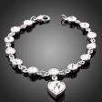 ARINNA Swarovski Crystal Heart Gold GP Chain Bracelet