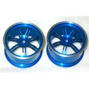  RD Logics (4) Blue Aluminum Wheels 14mm Hex ~ E Maxx T Maxx 