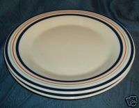 Mainstays Home Blue Orange Striped Dinner Plates 2  