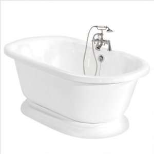   Massage Bath Tub Faucet Package 1 in White Finish Old World Bronze
