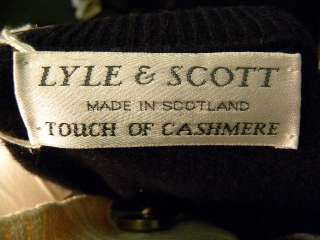 LYLE & SCOTT Mens Blue/Red Argyle Cashmere Sweater M/L  