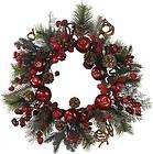 NEARLY NATURAL 22 Inch Apple Berry Holiday Wreath