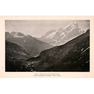 1899 Print Marmolada Italy Peak Alps Tyrol Dolomite Seiser Alm Meadow 