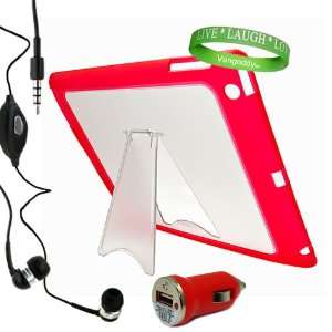 Apple iPad 2 Kickstand Case 2nd Generation TPU Skin Red with Kickstand 