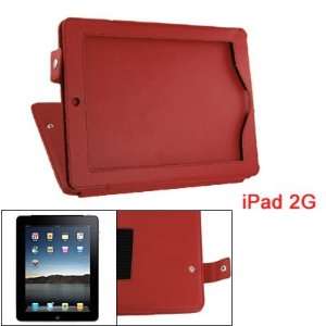   Gino Press Button Faux Leather Stand Case Red for iPad 2G Electronics