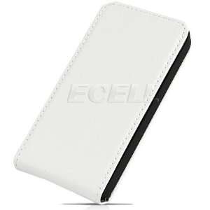    Ecell   WHITE LEATHER FLIP CASE FOR APPLE iPHONE 4 4G Electronics