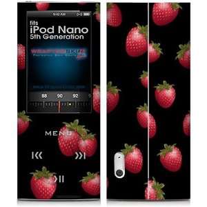 iPod Nano 5G Skin Strawberries on Black Skin and Screen Protector Kit 