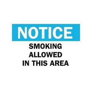Smoking Area Sign,10 X 14in,eng,text   BRADY  Industrial 