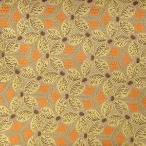  56 Wide Mariana Orange/Gold Fabric By The Yard Arts 