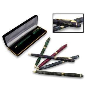  Personalized Marbleized Pen & Velvet Case