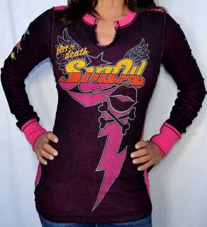 Sinful by Affliction JEZEBELLE Womans Long Sleeve Thermal 