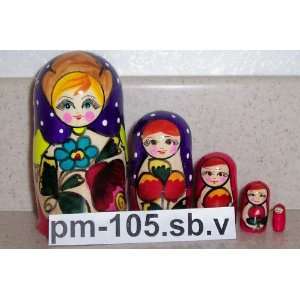  Russian Nesting doll 5 pcs / 4 in #pm 105.sb.v Everything 