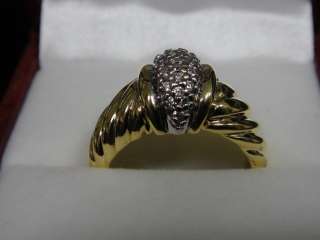   DAVID YURMAN Solid 18K Yellow Gold Diamond Domed Shrimp Ring  