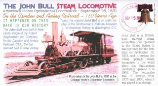 COVERSCAPE computer designed John Bull steam locomotive 180th event 